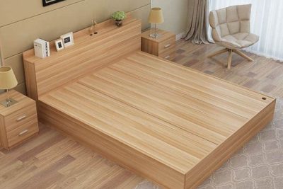 Giường gỗ ghép thanh